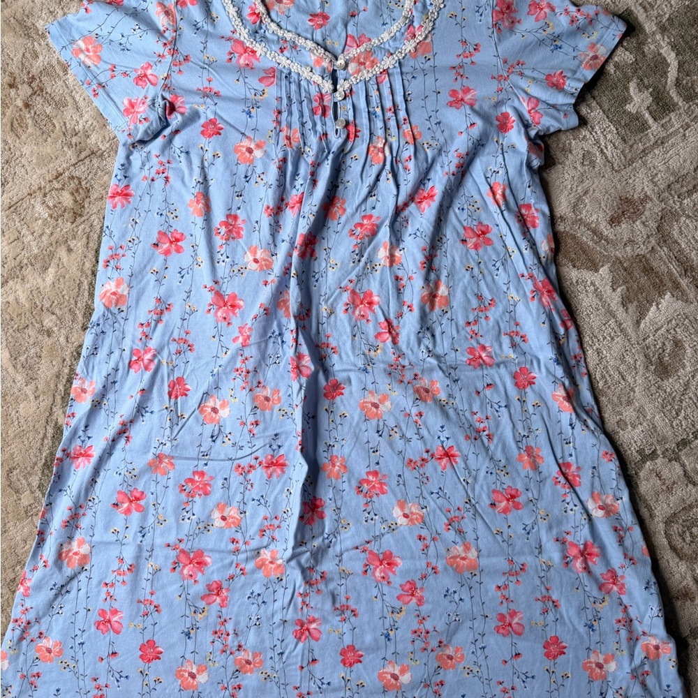 Midnight by Carole Hochman Blue Floral Top